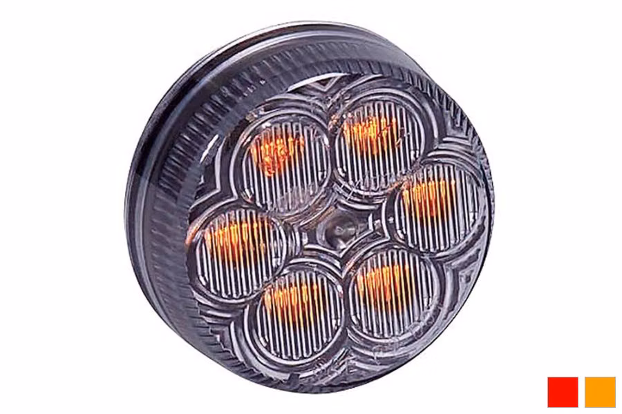 Maxxima 2" Round Clearance Marker lights w/ Clear Lens and 6 LEDs