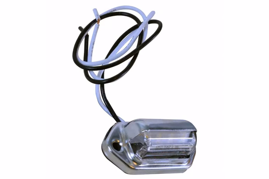 Maxxima LED License Light - 1.7" X 1" With Stainless Steel Chrome Bezel