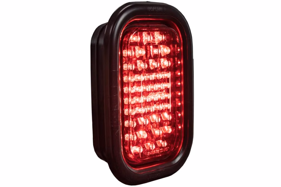 Maxxima 10 LED Rectangular S/T/T Light w/ Short Wire and Grommet, Red Lens