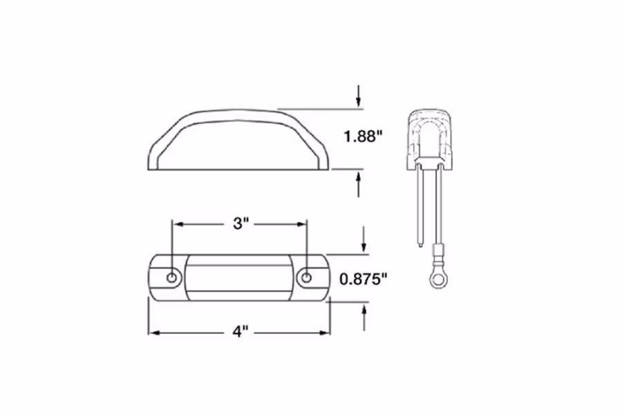Truck-Lite 2 Diode Marker Clearance Ring Terminal/Stripped End Light