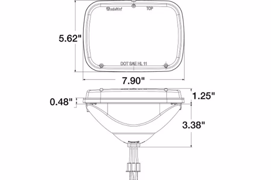 Truck-Lite Rectangular 2 Diode 5"x7" Complex Reflector Headlight - Heated LensOption