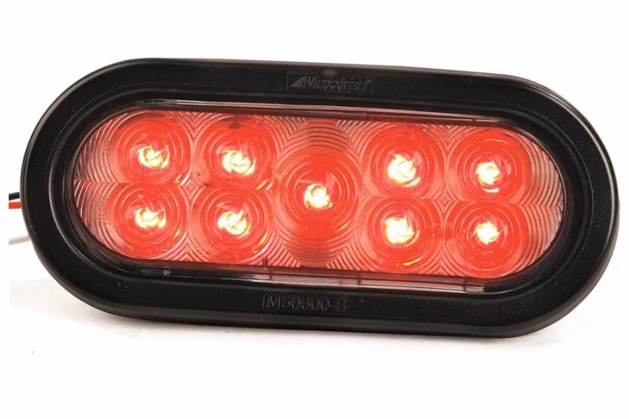 Maxxima LED Red Oval Body Light - Clear Lens