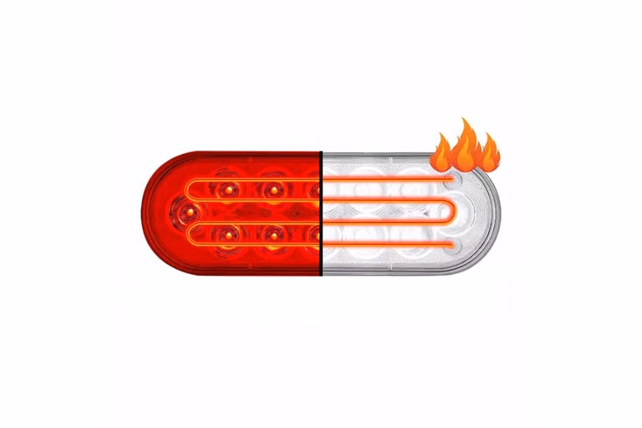 Trux Heated Red Stop, Turn and Tail LED - Option of White Reverse Light