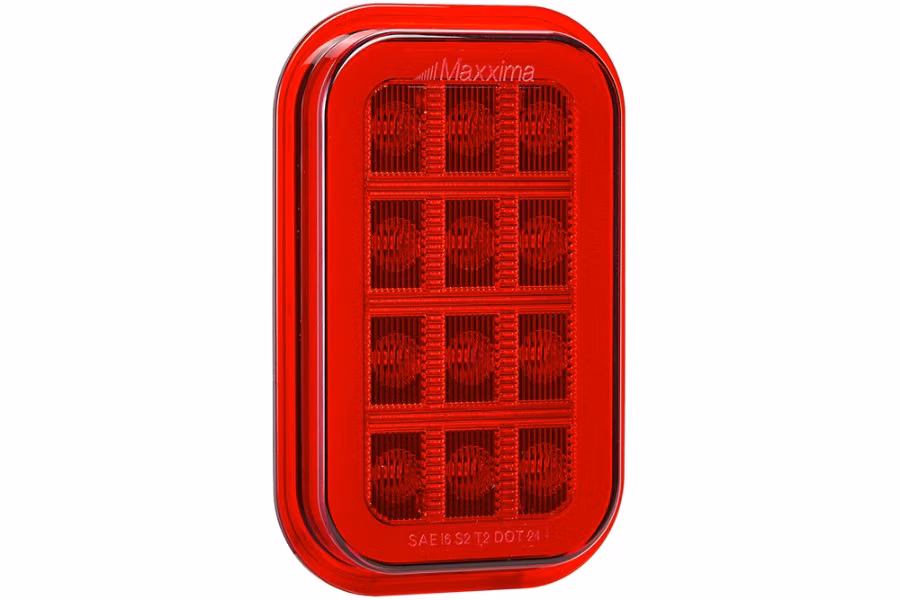Maxxima 3"x5" Red Rectangular STT - Glow Edge