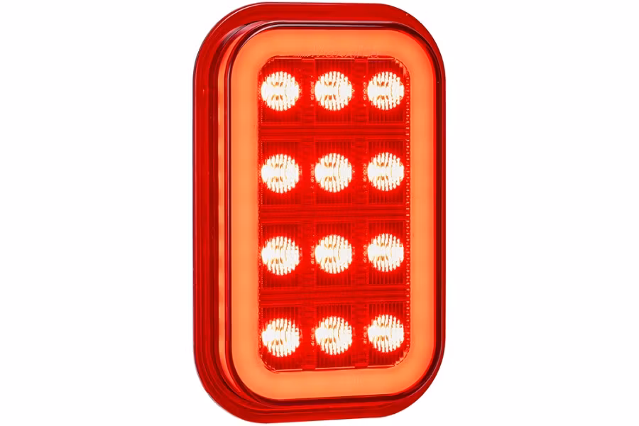 Maxxima 3"x5" Red Rectangular STT - Glow Edge