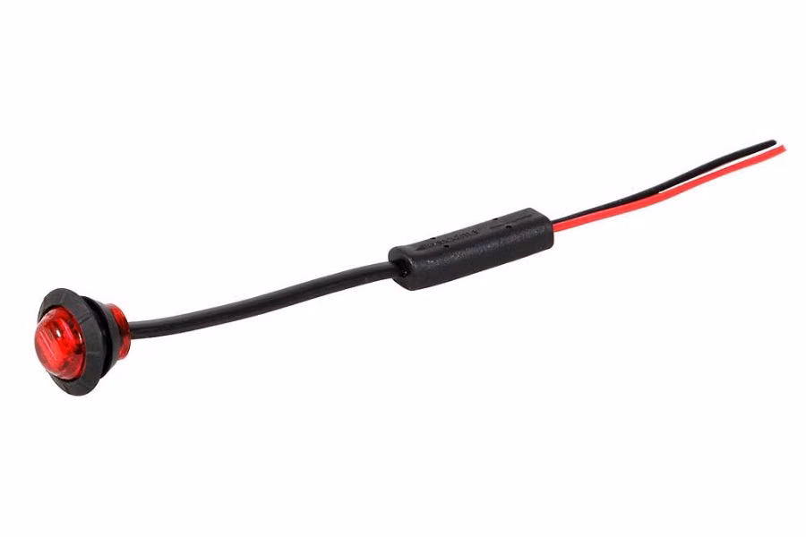 Maxxima 3/4" Red Mini Clearance Auxilary Stop / Turn Light w/ 3 LEDs