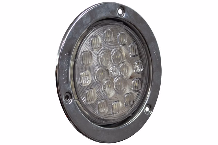 Maxxima 4" Round LED Reverse Light with Flange and Pigtail