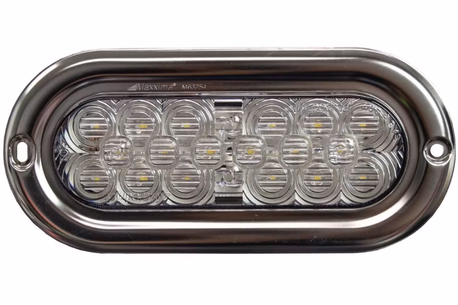 MAXXIMA Oval LED Back-Up Light with Flange and Pigtail