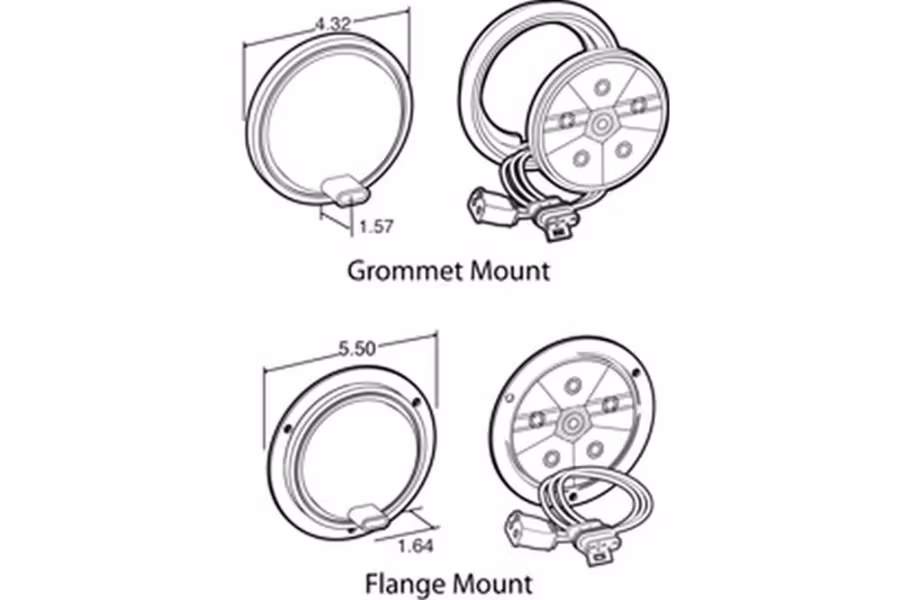 Truck-Lite Round 4" Reverse 6 Diode Light