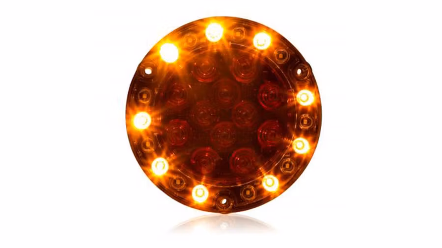 Maxxima Round Hybrid Combination STT Reverse & Amber Flash