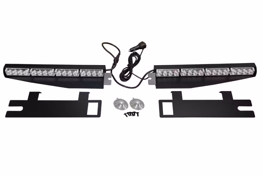 Race Sport - White / Amber Strobing Hi power LED Beacon Visor