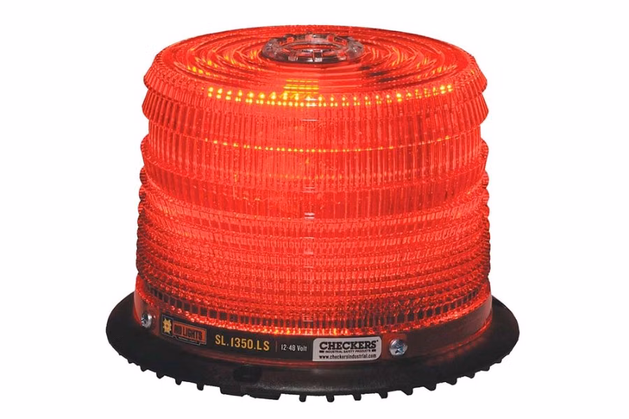 4595-checkers-safety-class-2-red-led-beacon-permanent-mount-1.jpg Checkers Safety Class 2 Red LED Beacon, Permanent Mount