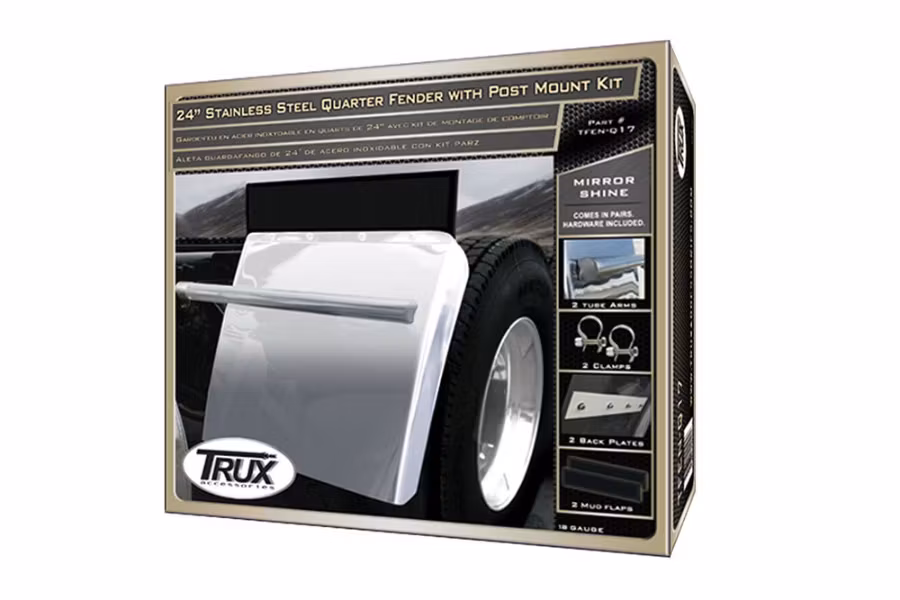 Trux Economy Stainless Steel Quarter Fender Kit w/ Rolled Edge