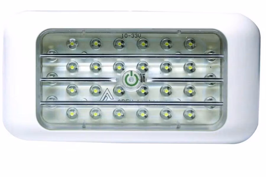 ECCO Rectangular LED Dome Light, White Bezel