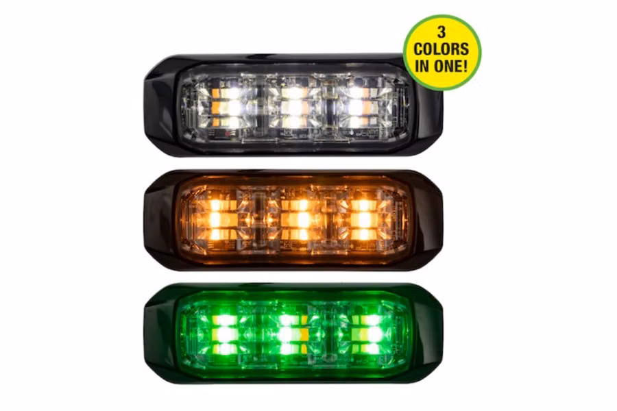 Buyers 3 1/2 Inch Wide Angle Tri Color Led Strobe Lights