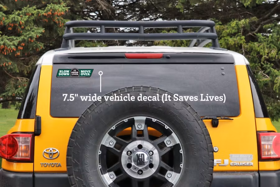 495-zip-x27-s-vinyl-vehicle-decal-slow-down-move-over-it-saves-lives-1.jpg Zip's Vinyl Vehicle Decal - Slow Down Move Over It Saves Lives