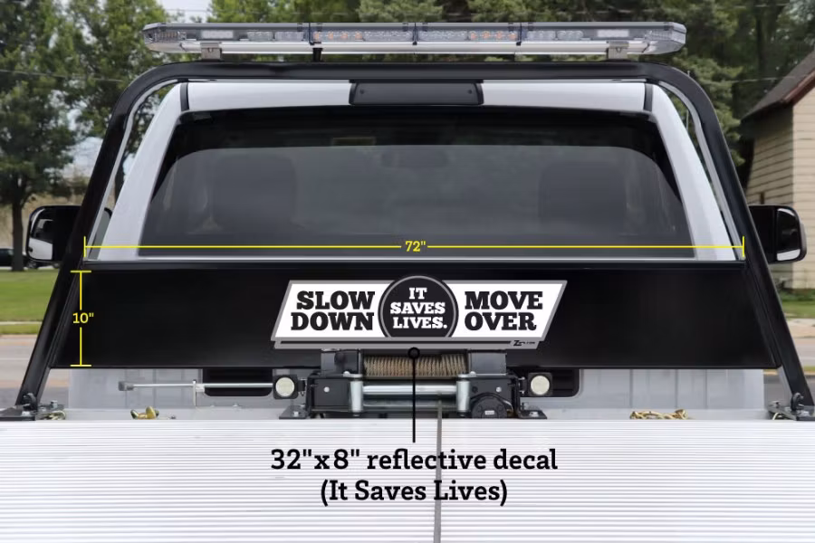 Zip's Reflective Vinyl Pylon Decal - Slow Down Move Over It Saves Lives