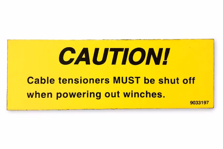 Miller Warning Decal for Cable Tensioner