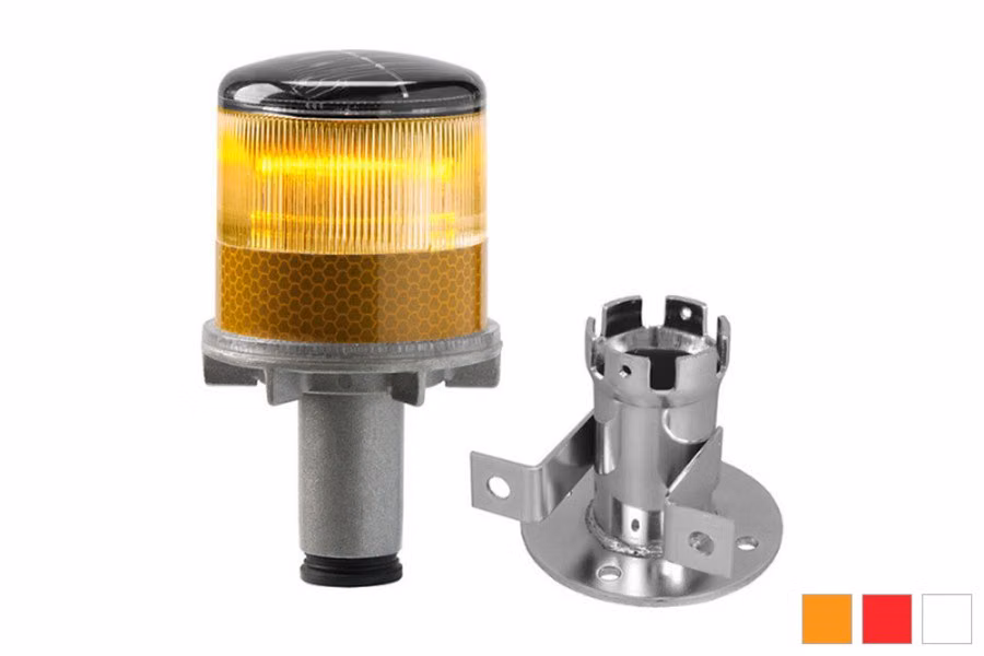 TAPCO Solar-Powered Amber LED Strobe Cone Light
