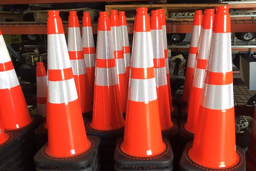 JBC Revolution Series Orange Slim Body Reflective Recessed Traffic Cone