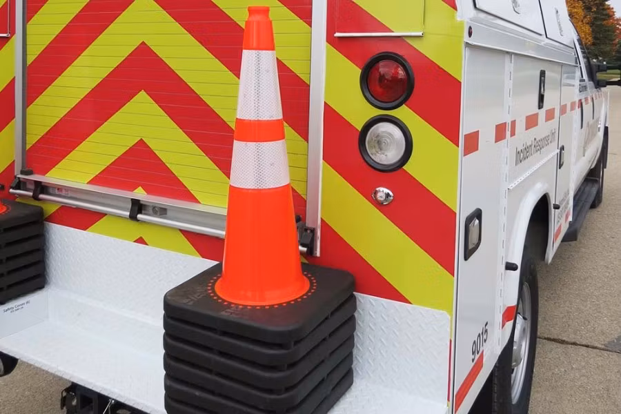 JBC Revolution Series Orange Slim Body Reflective Recessed Traffic Cone