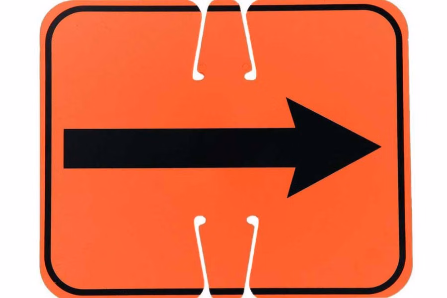 5396-cortina-reversible-arrow-traffic-cone-sign-1.jpg Cortina Reversible Arrow Traffic Cone Sign