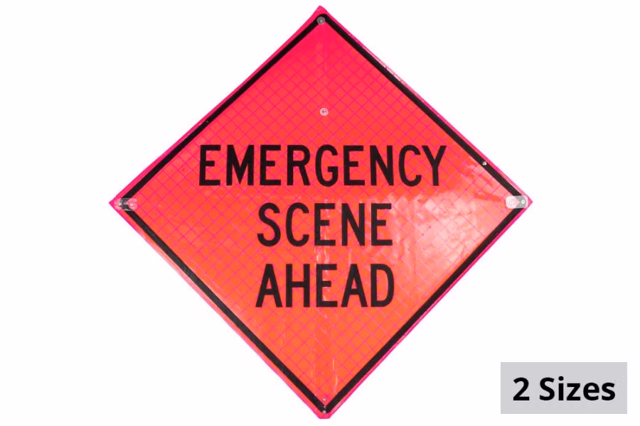 Sign and Safety Equipment Retroreflective Vinyl Pink "Emergency Scene Ahead"
Roll-Up Sign