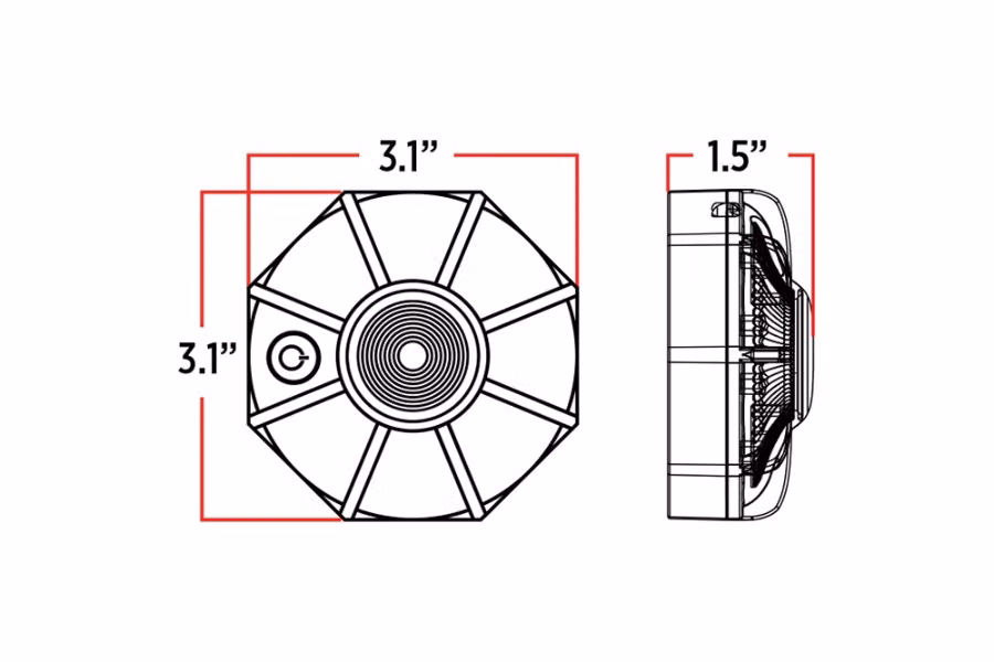 Trux 3" Dual Color Magnetic/Hangable Hazard LED Light