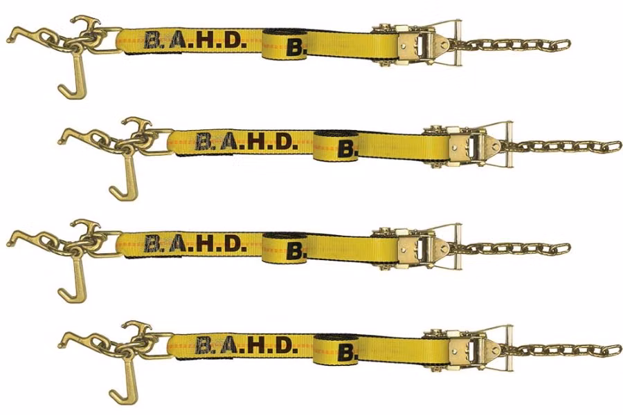 B/A Products 4-Point Tie Down Kits with Cluster and Wide Handled Ratchets with Chains