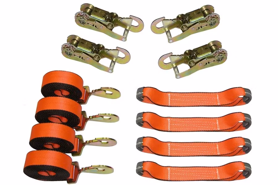 B/A Products 8-Point Tie Down Kits with Twisted Snap Hooks and Wide Handled Ratchets