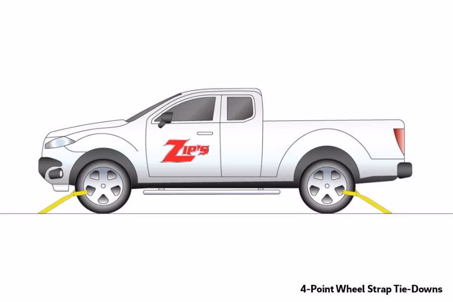 B/A Products 4-Point Axle Tie-Down with Twisted Snap Hooks and Ratchets with 
Chains