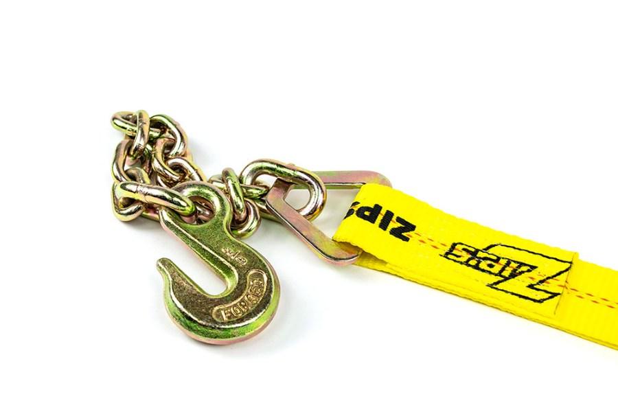 Zip's 3" Ratchet Tie-Down Assembly w/ Chain and Grab Hooks