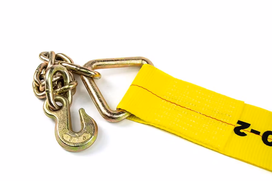 Zip's 4" Ratchet Tie-Down Assembly w/ Chain and Grab Hooks