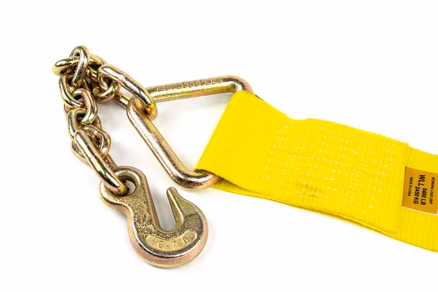 Zip's 4" Winch Straps with Chain and Grab Hook