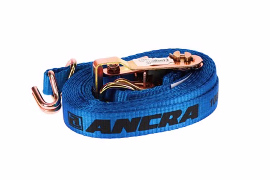 Ancra 1" Mini Ratchet Tie-Down Assembly w/ Wire Hooks and D-Rings