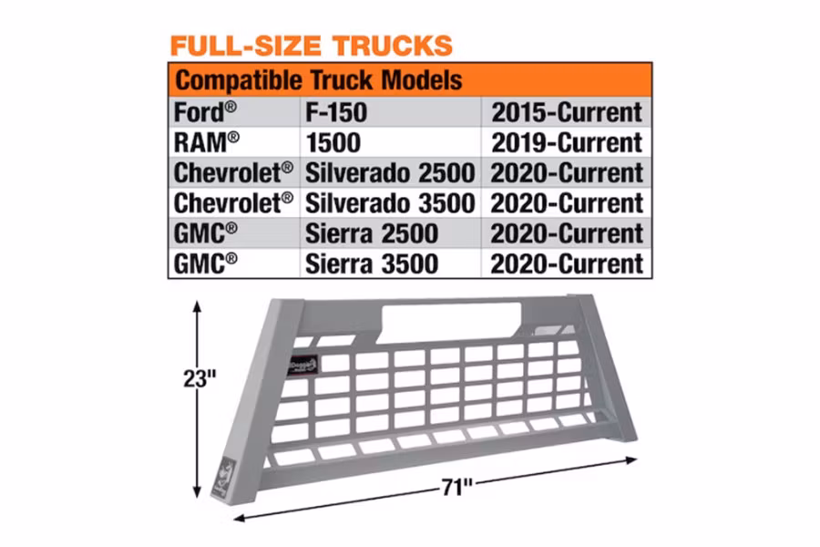 Buyers Full Coverage Heavy Duty GuardDogg Headache Rack