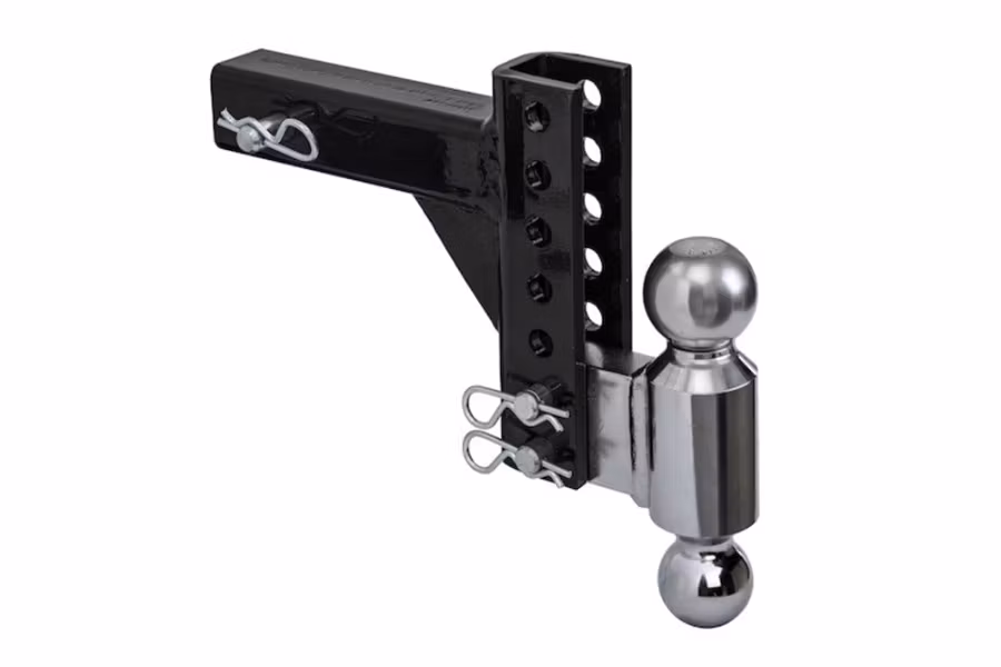 Buyers Adjustable Dual Ball Hitch with 2in and 2 5/16in Towing Balls for 2in Hitch Receivers