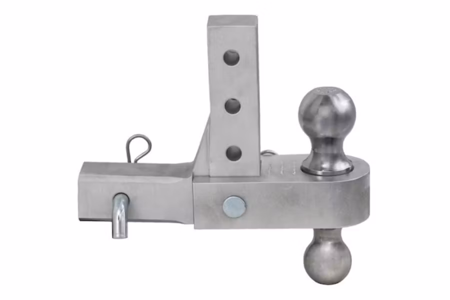 Buyers Chrome Adjustable Dual Ball Hitch for 2in Hitch Receivers