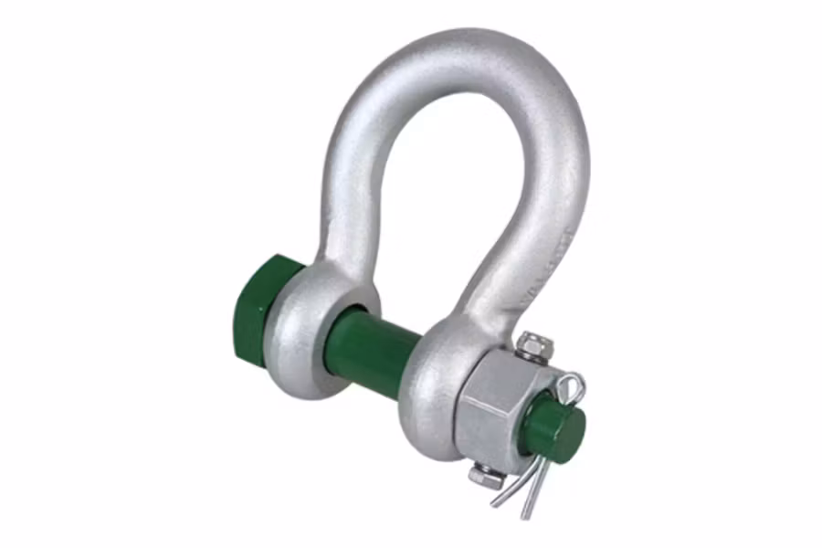 9744-green-pin-bow-shackle-with-safety-bolt-and-fixed-nut-1.jpg Green Pin Bow Shackle with Safety Bolt and Fixed Nut