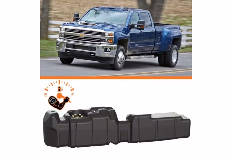Titan Fuel Tanks 2017 to 2019 GM 2500 & 3500 Crew Cab Long Bed Duramax Diesel Fuel Tank 4x4 Only